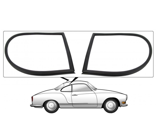 Rear side window seals (Per Pair) Karmann Ghia sedan 8.1971 and later